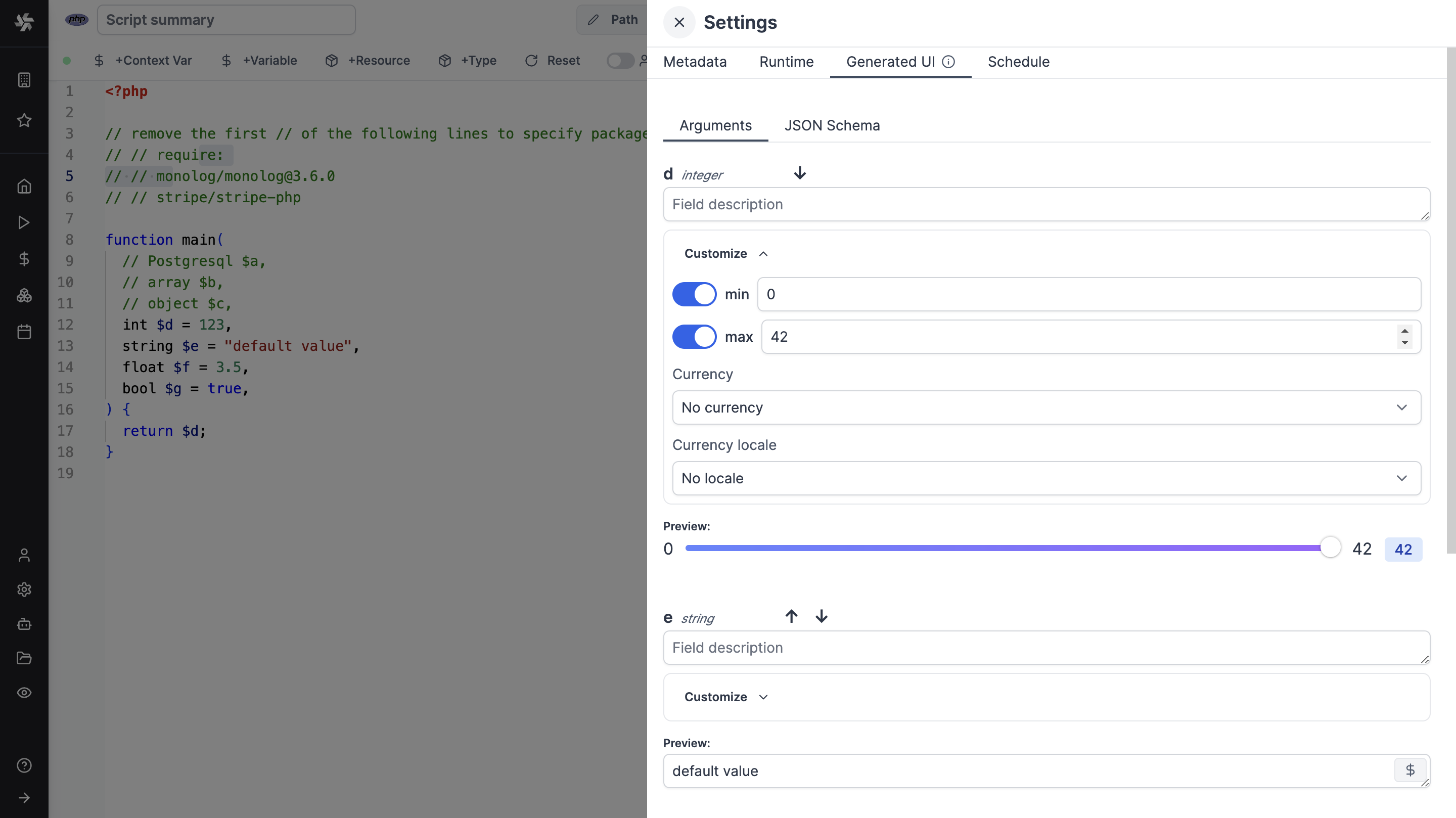 Advanced settings for php Advanced settings for php
