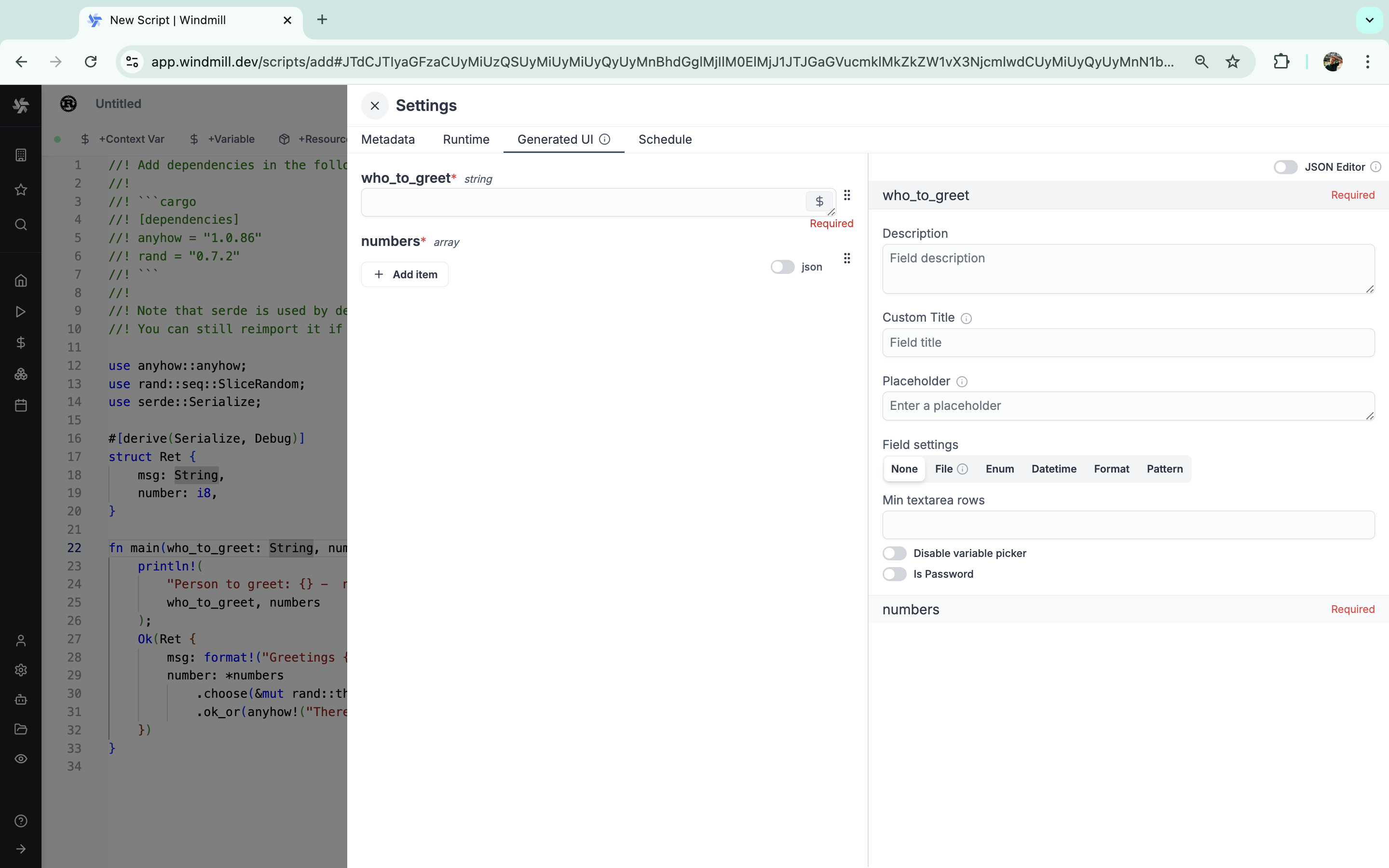 Advanced settings for rust Advanced settings for rust