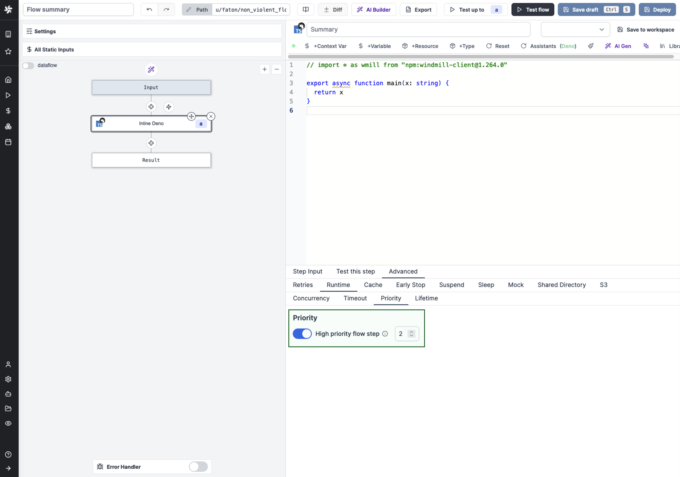 Set flow priority Set flow priority