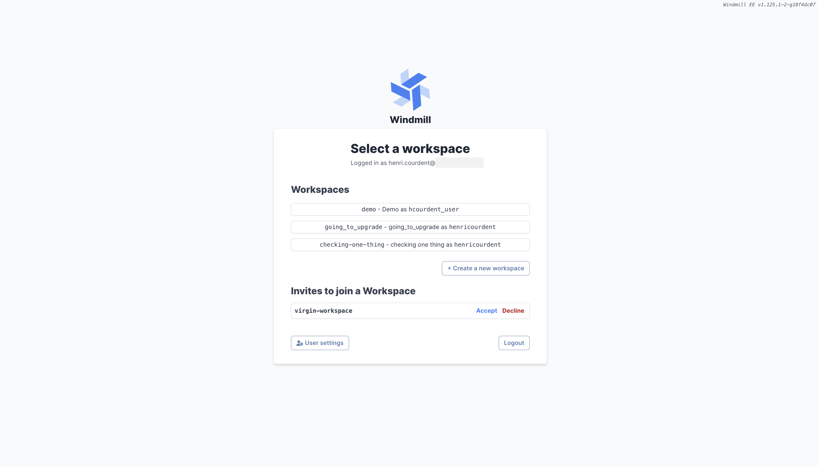 Select an invited workspace Select an invited workspace