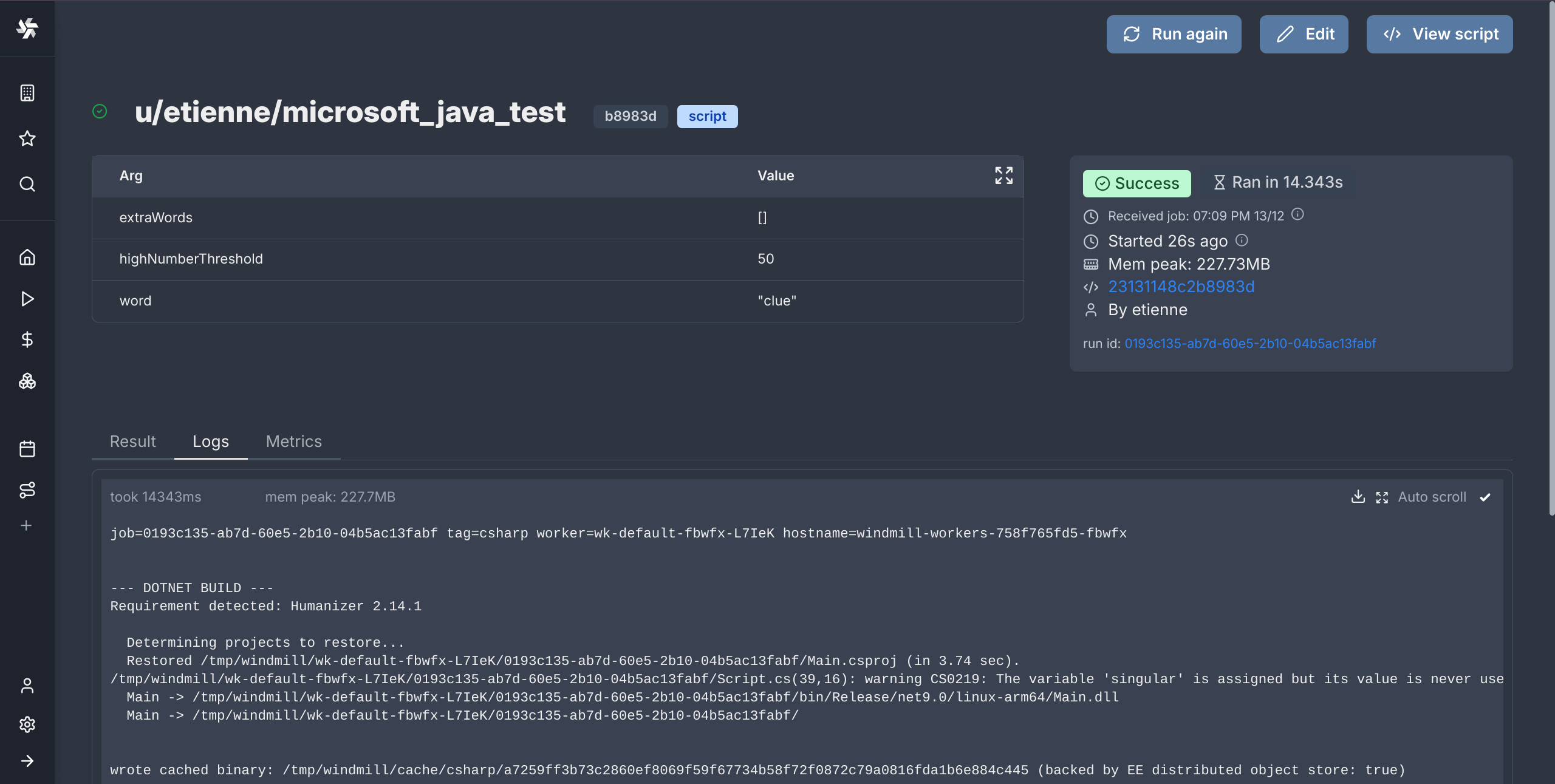 Run in C# Run in C#