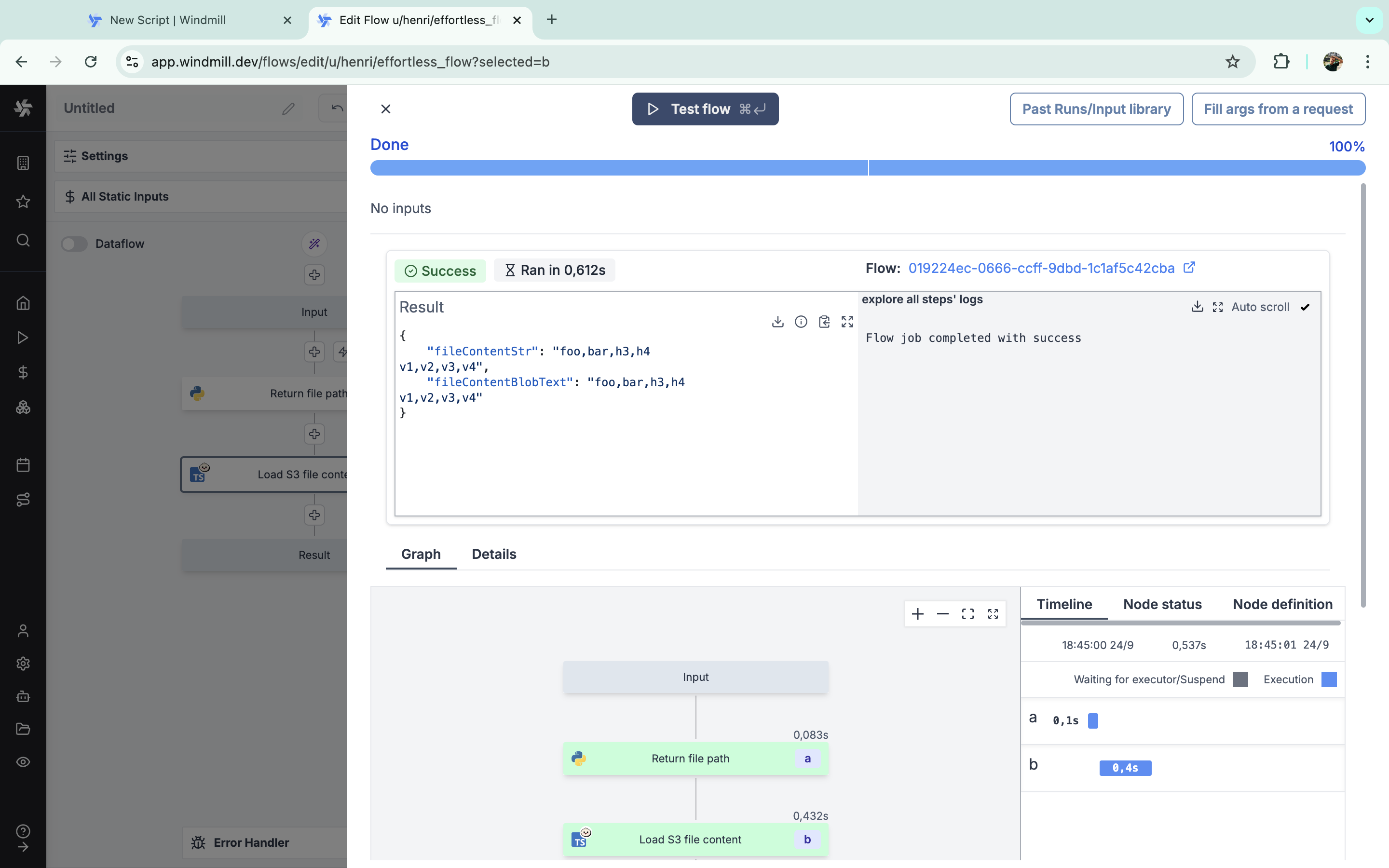 S3 file input in flow 2 S3 file input in flow 2