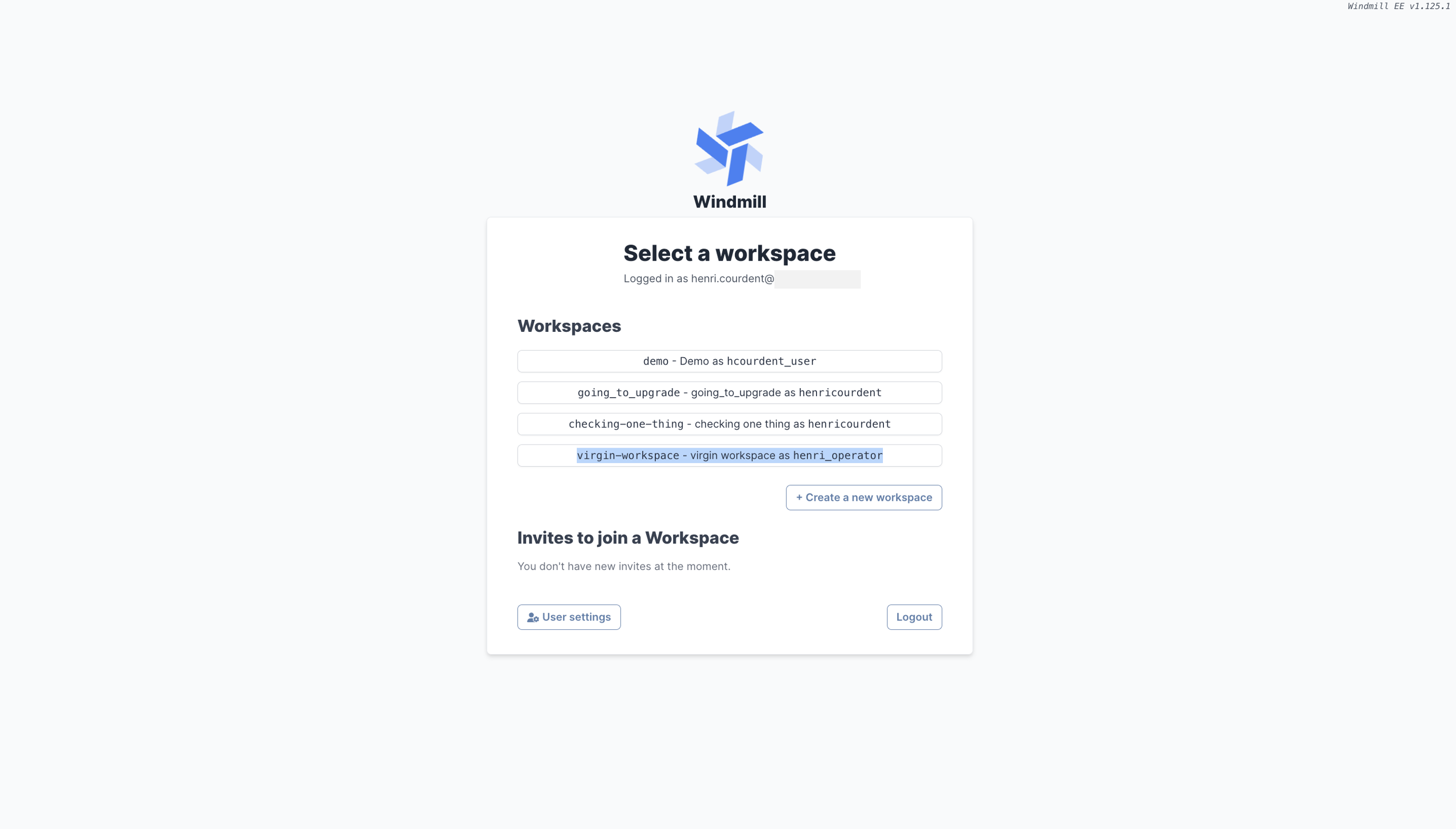 Select a workspace Select a workspace